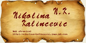 Nikolina Kalinčević vizit kartica